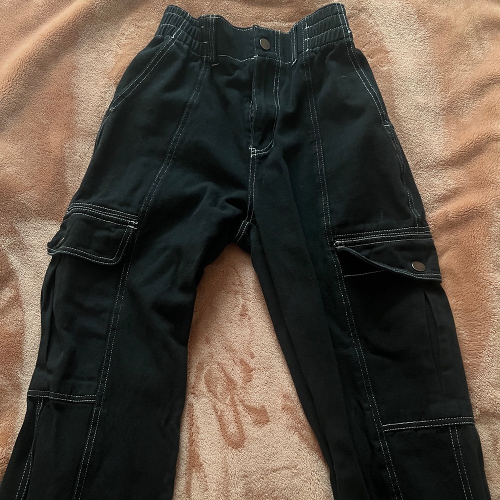 Black and white Cargo Pants